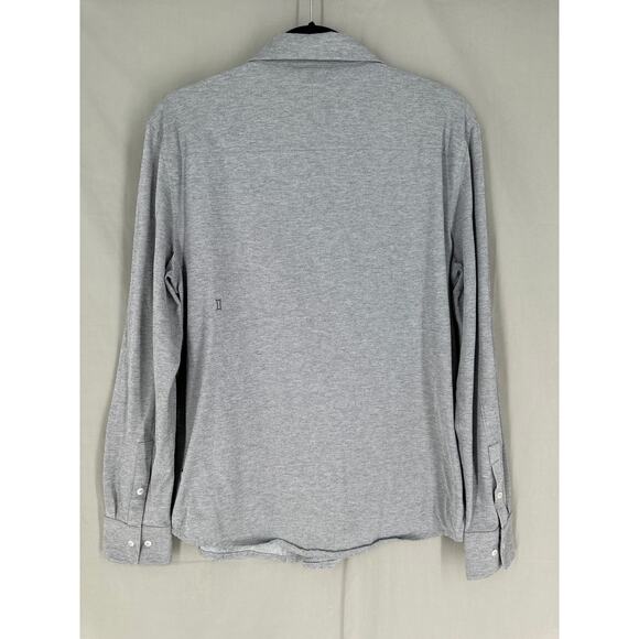 Kit and Ace Shirt Mens Medium Grey Tech Button Long Sleeve Performance - Picture 3 of 9